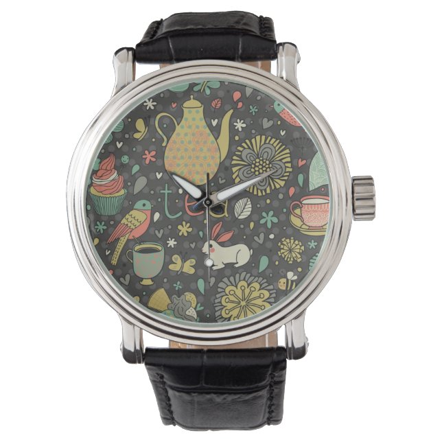 Montre Carte savoureuse de thé clair (devant)