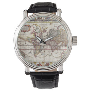 Montre Carte vintage et caractères Claes Janszoon Vissche