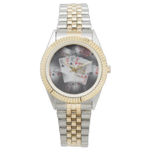 Montre Cartes De Poker Quad Kings Dans Un Motif,
