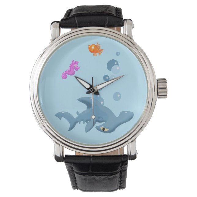 Montre Cartoon Shark, Fish and Seahorse (devant)