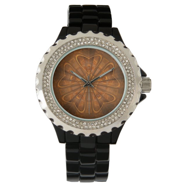 Montre Carving en bois fractal (devant)