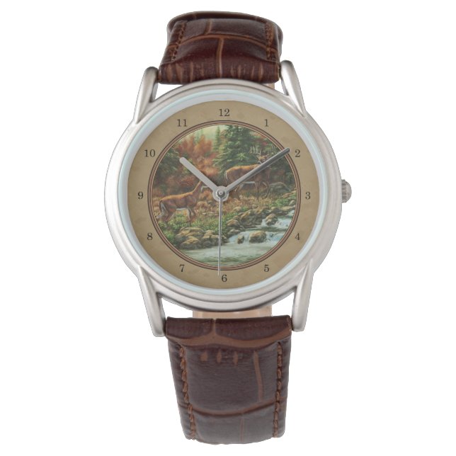 Montre Cascade de cerfs et de ruisseaux Tan (devant)