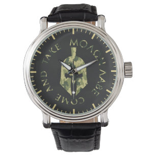 Montre Casque spartiate Molon Labe camouflage militaire p