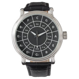 Montre Cercle des cinquante en blanc - Design musicien