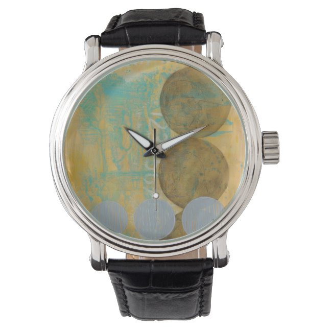 Montre Cercles Brown et gris foncés avec des nombres (devant)