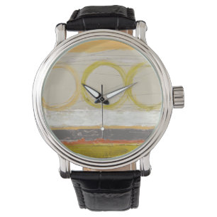 Montre Cercles jaunes et oranges sur l'arrière - plan