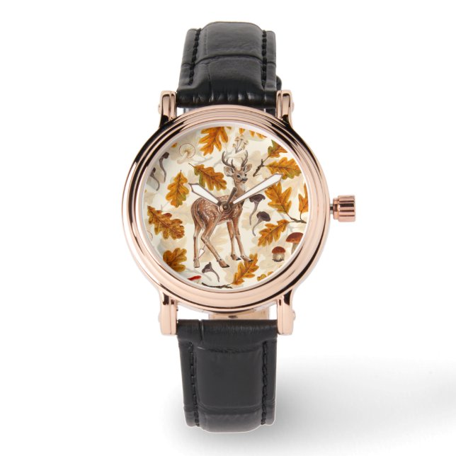 Montre Cerf dans la forêt automnale (Recto)