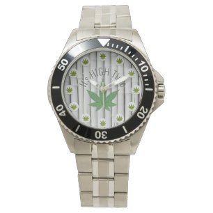 Montre C'est High Time Weed Leaf White Bamboo Custom