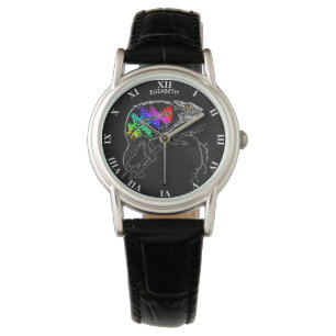 Montre Chameleon Abstrait arc-en-ciel psychédélique sur l