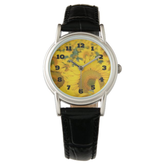 Montre Champ jaune de tournesols photo (devant)