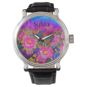 Montre Champs de tournesol pour toujours -rose - monogram
