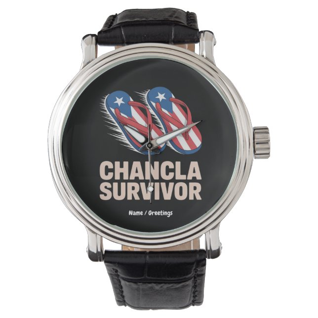 Montre Chancla Survivor Funny Porto Rico Joke Gift (devant)