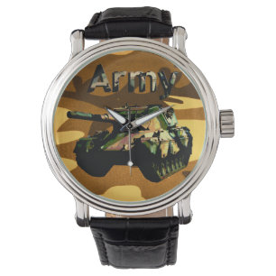 Montre char d'armée Vintage kaki,