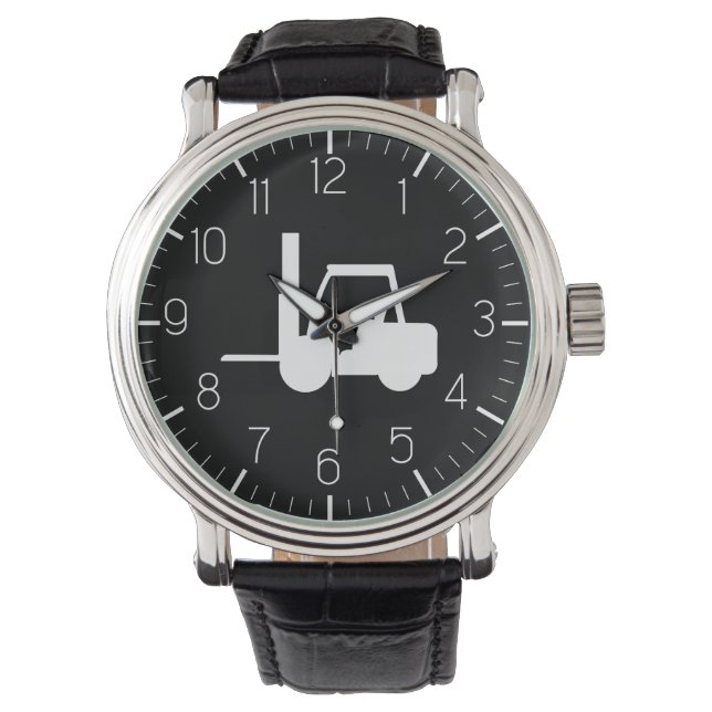 Montre chariot élévateur noir et blanc (devant)