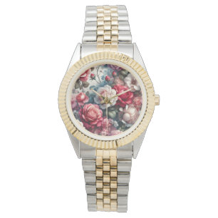 Montre Charme floral de la rose intemporelle
