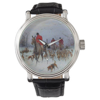 Montre Chasse au renard Cavaliers et chiens rentrant à la