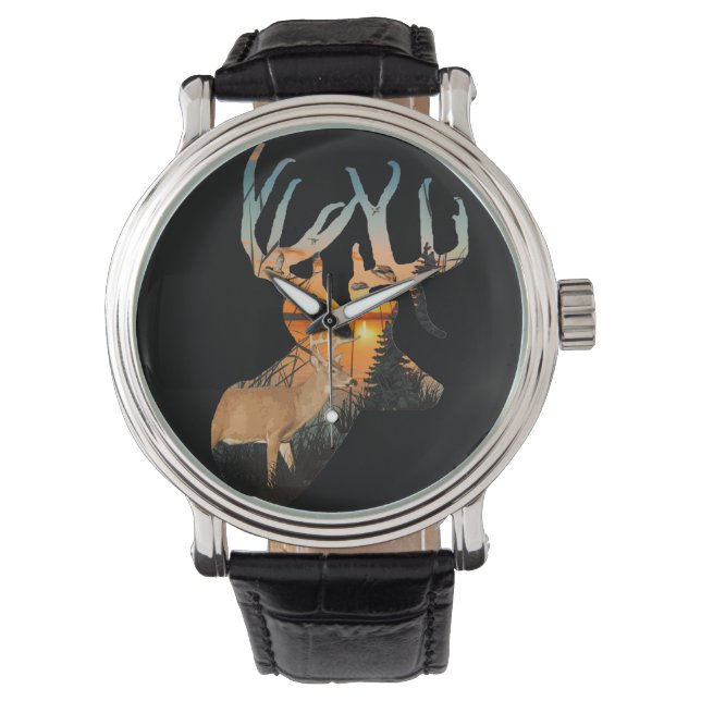 Montre Chasse aux cerfs, Buck blanc (devant)