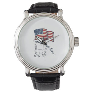Montre Chat américain à poil dur patriotique Design vinta