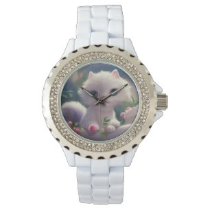 MONTRE CHAT BLANC KITTEN LADIES WRIST WATT
