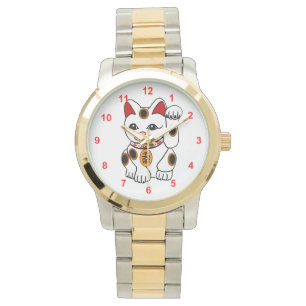 Montre Chat de calicot japonais de queue écourtée de