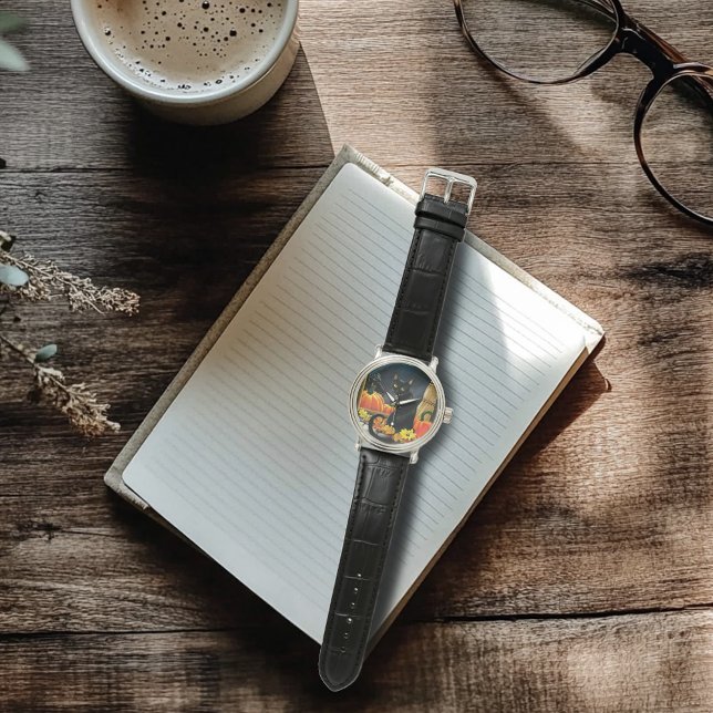 Montre Chat d'Halloween noir (Créateur téléchargé)