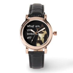 Montre Chat drôle "Qu'est-ce que vous regardez ?"