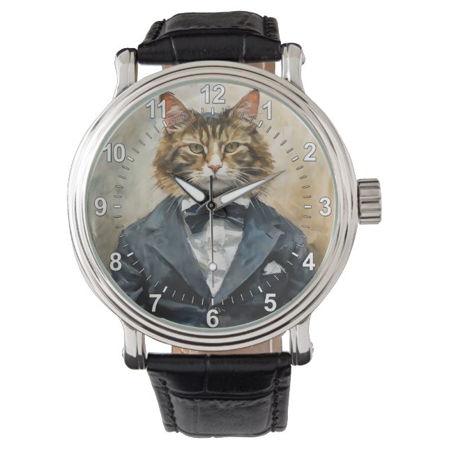 Montre Chat en costume (devant)
