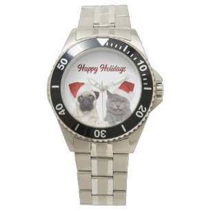 Montre Chat Et Chien Joyeux Noël Joyeux Joyeux Fêtes