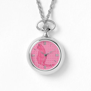 Montre Chat japonais - Fuchsia Pink Batik