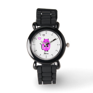 Montre Chat lilas mou