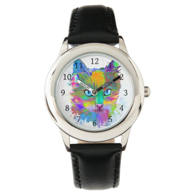 Montre Chat multicolore 688 (devant)