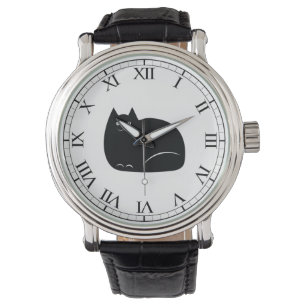 Montre Chat noir gras