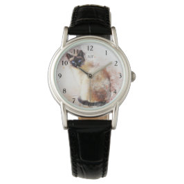 Montre Chat Siamese Peint en bleu Eyed