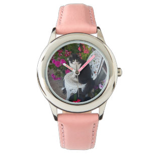 Montre Chat Smoking élégant avec de jolies fleurs Chats n