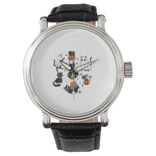 Montre Chats noirs mignons en costume fantôme Femmes et h