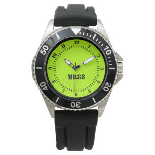 Montre Chaux Électrique Vert Accent Couleur Monogramme