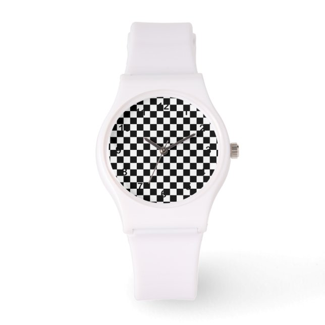 Montre Checkerboard pattern black and white (Recto)