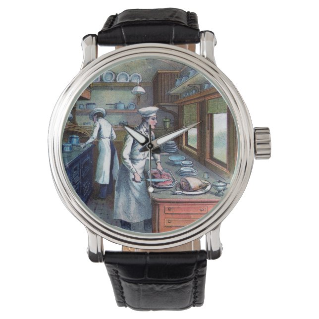 Montre Chef vintage - Sous-Chef Illustration Wrist Watch (devant)