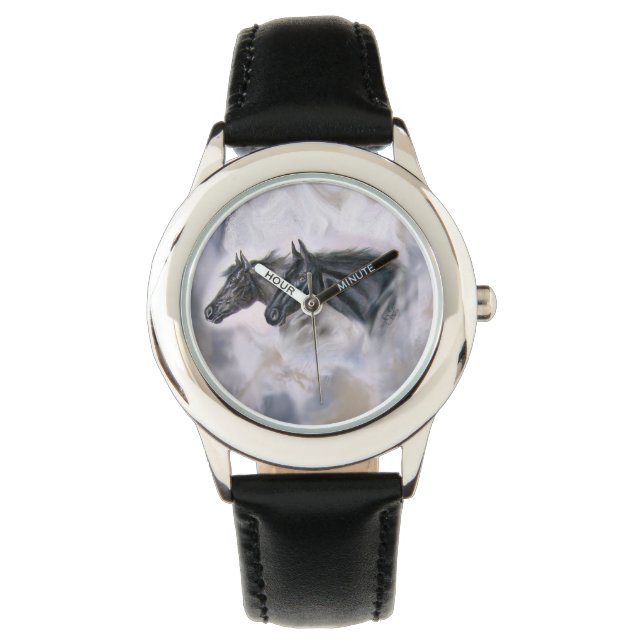 Montre Chefs de cheval de beauté noire (devant)
