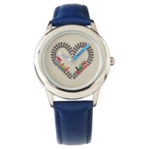 Montre Chemin de fer du jour de Valentines Coeur