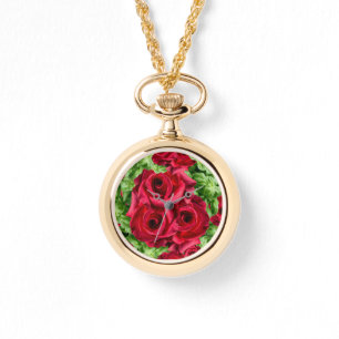 Montre Chemin Rouge Roses Fleur Garland