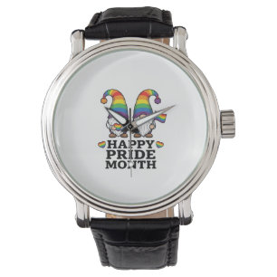 Montre Chemise arc-en-ciel vintage Gnome Mois de la fiert