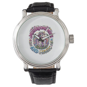 Montre Chemise commerciale Licornes Champignons Mousse et