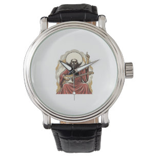 Montre Chemise d'art vectoriel de guitariste de gravure v