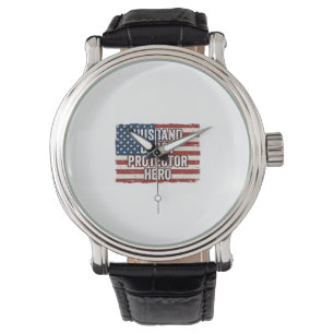 Montre Chemise de drapeau de héros protecteur mari patrio