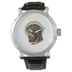 Montre Chemise de portrait de couronne d'épines gravée vi