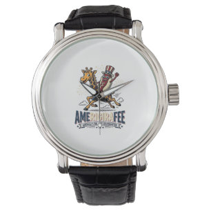 Montre Chemise drôle Amerigiraffee patriotique girafe hot