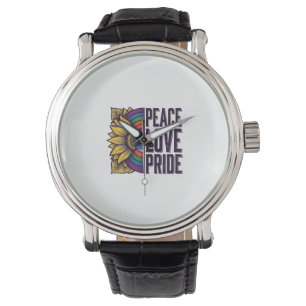 Montre Chemise vectorielle vintage fleur de fierté d'amou