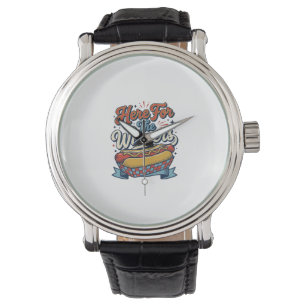 Montre Chemise vintage hot dog Here For The Wieners_1