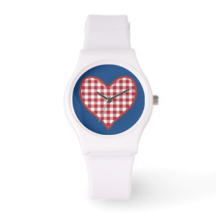 Montre Chèque Rouge romantique En vichy Coeur Sportif Wri